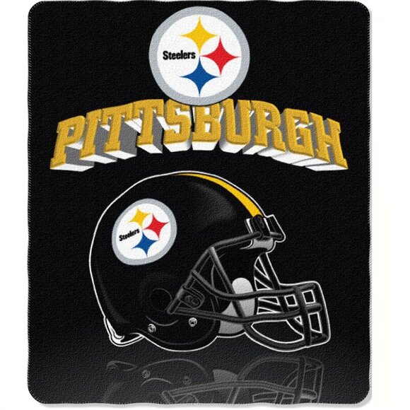 Pittsburgh Steelers Gridiron Style Throw Blanket Measures 50 x 60 inches - Picture 2 of 2